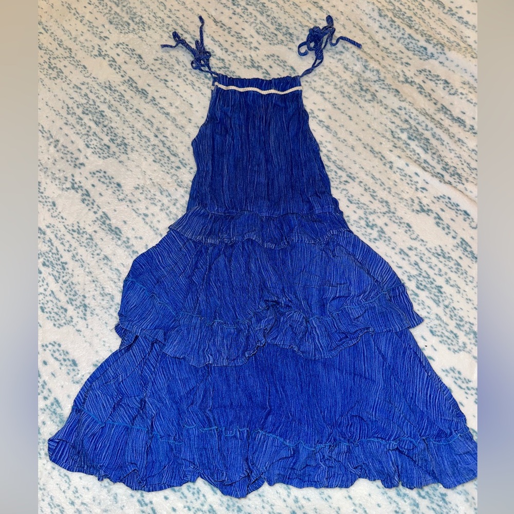 &Merci Ruffled Blue Sundress Size M